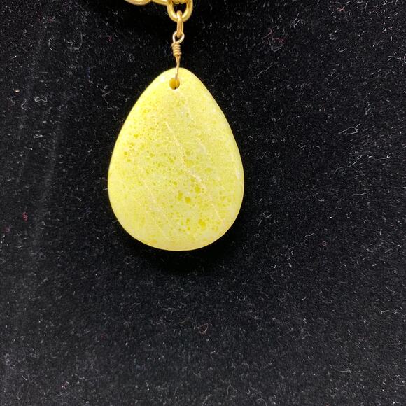 Anthropologie David Aubrey Multi Layered Statement Necklace Gray Blue Yellow - Picture 3 of 4